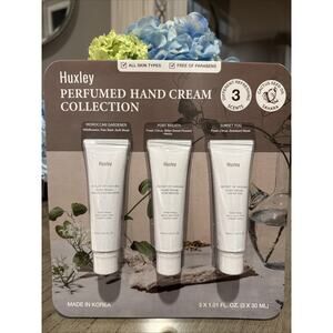 Huxley Perfumed Hand Cream Collection, 3 Scents Made In Korea Paraben Free
